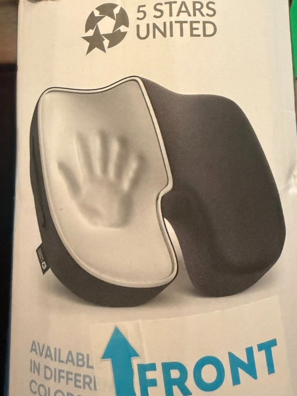 5 STARS UNITED Black Memory Foam Seat Cushion Open Box